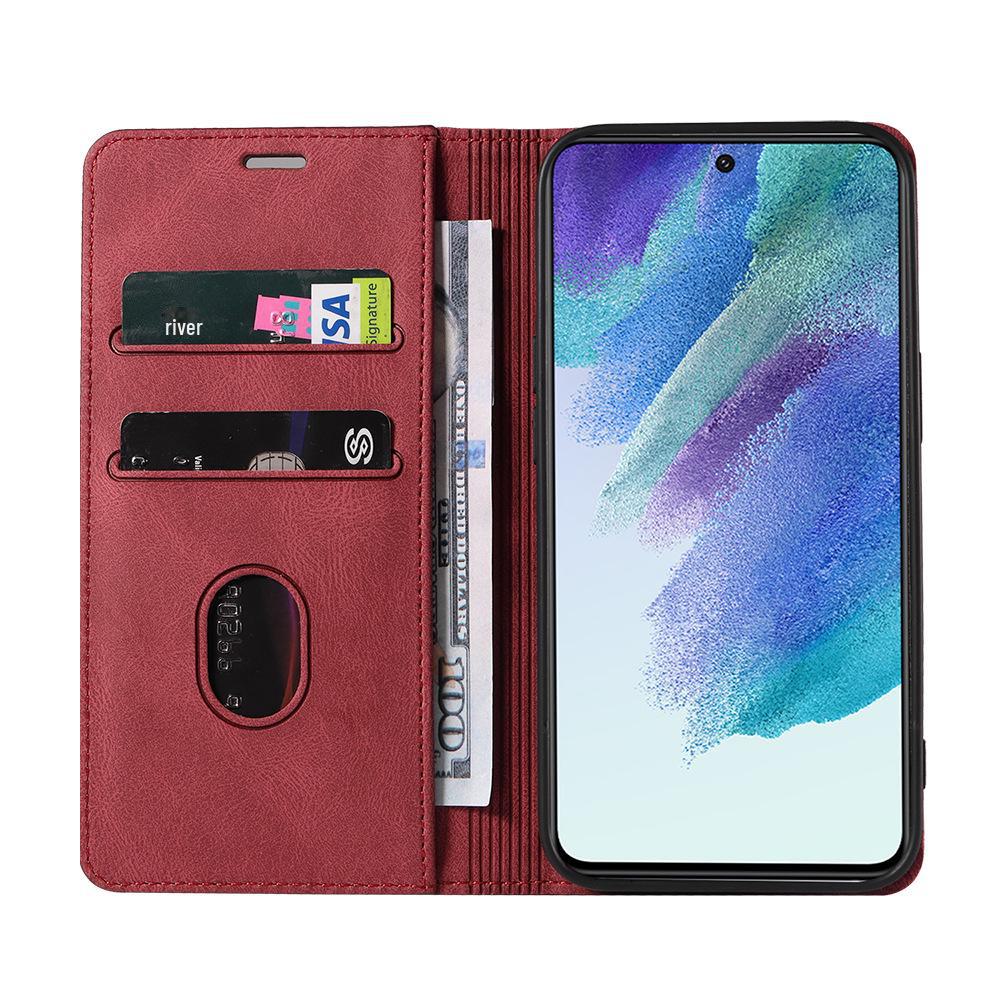 Kožené pouzdro pro Samsung S21 FE s poutkem na zápěstí a magnetickým zapínáním - kompatibilní s A22 5G, S20, S10, A51 - ochranný kryt