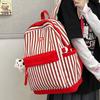 Striped Print Student Schoolbag Lightweight Commuter Backpack Girls Travel Bag