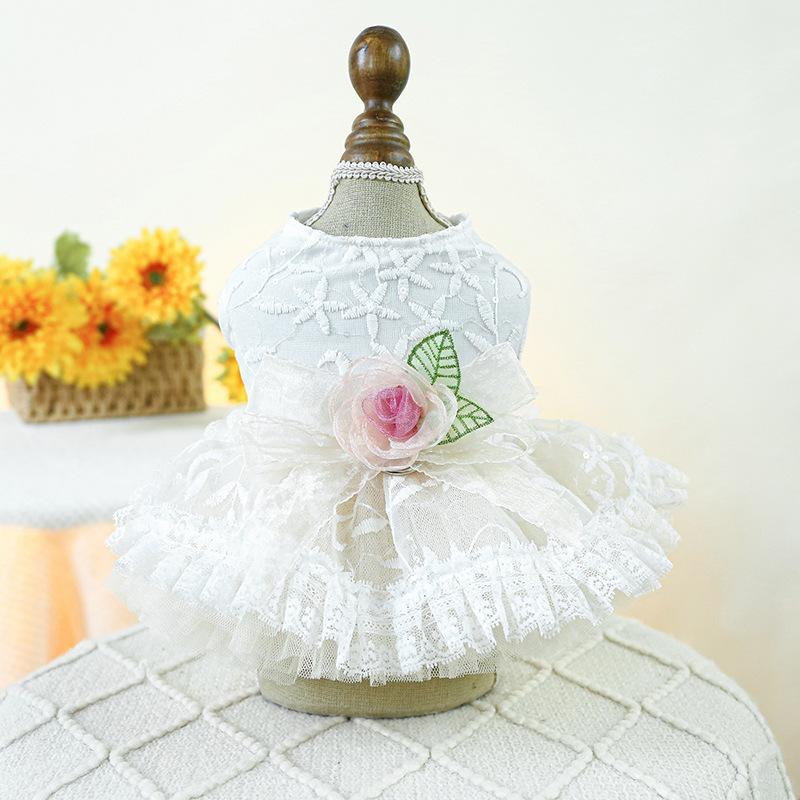 Wholesale Pet Dresses Spring Summer Thin Dog Cat Wedding Gown Dress Dog Clothes for Small Dogs Designer Dog Clothes