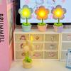 Mini LED Blomst Nattlys Søt Liten Bordlampe Skrivebordsornament Nattbordslampe Soverom Ambientlys Barn Legetøy Barn Feriegave