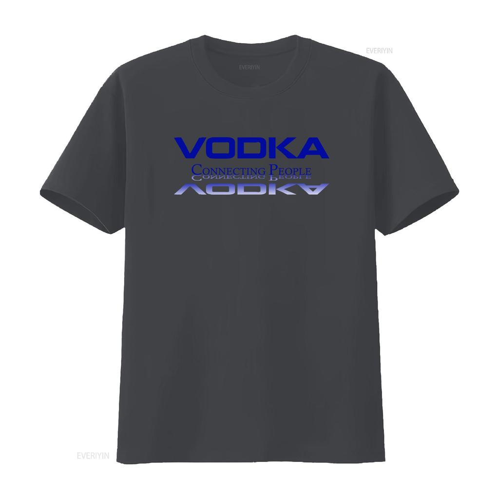 Wodka Verbindet Menschen Print Trendiges Weißes T-Shirt 040 W vintage Gewaschen Leicht Lässig Atmungsaktiv Bequem Grafik