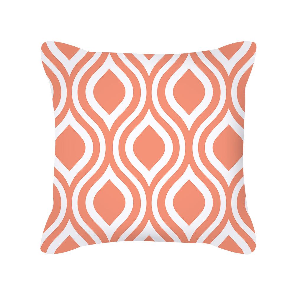 Furniture Life Peach Skin Velvet Pillow Cover Nordic Style Geometric Pattern Office Sofa Cushion Cover