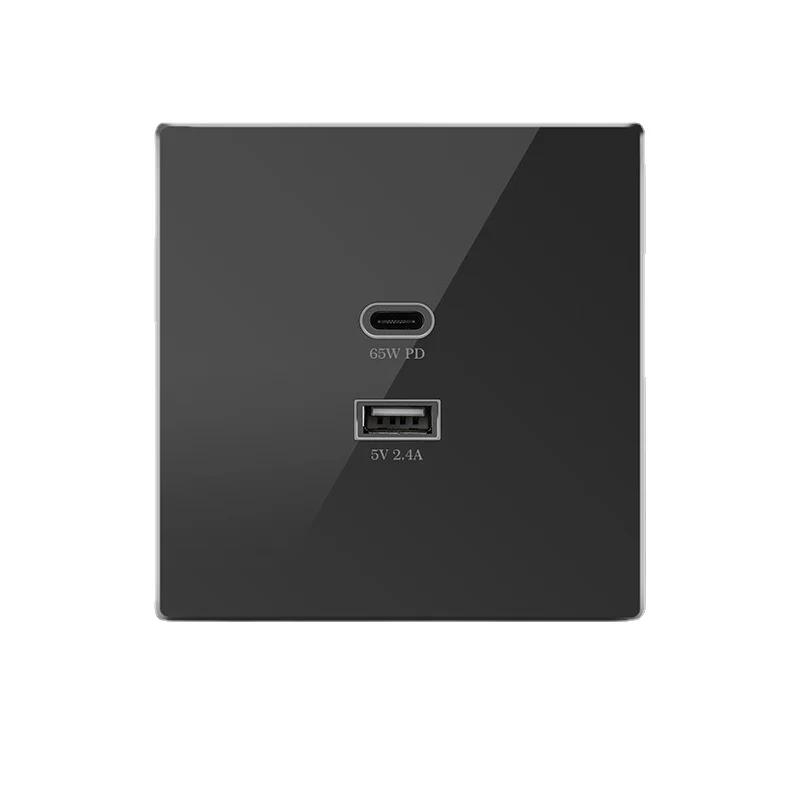 Universal 2 Port 30W 65W Type-c Super Fast Charging Wall Socket, White/gold/gray/black Uk 2.4A Usb C Plug Adapter 220V Outlet