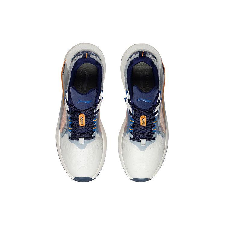Li Ning Starfire Trend Rebound Low-Top Sport Casual Schoenen Heren Sneakers Wit Paars Blauw AGLS061-4
