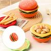 5 PP Plates Bowls Set with Creative Hamburger Pattern Scratch Resistant Surfaces Perfect Gift for Food Lovers