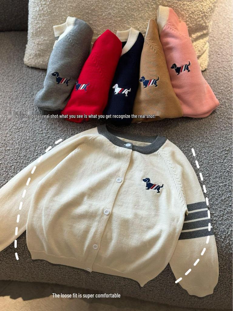 Trendiger Strick-Cardigan für Jungen, Mädchen und Paare – Frühling & Herbst TB Welpen-Design