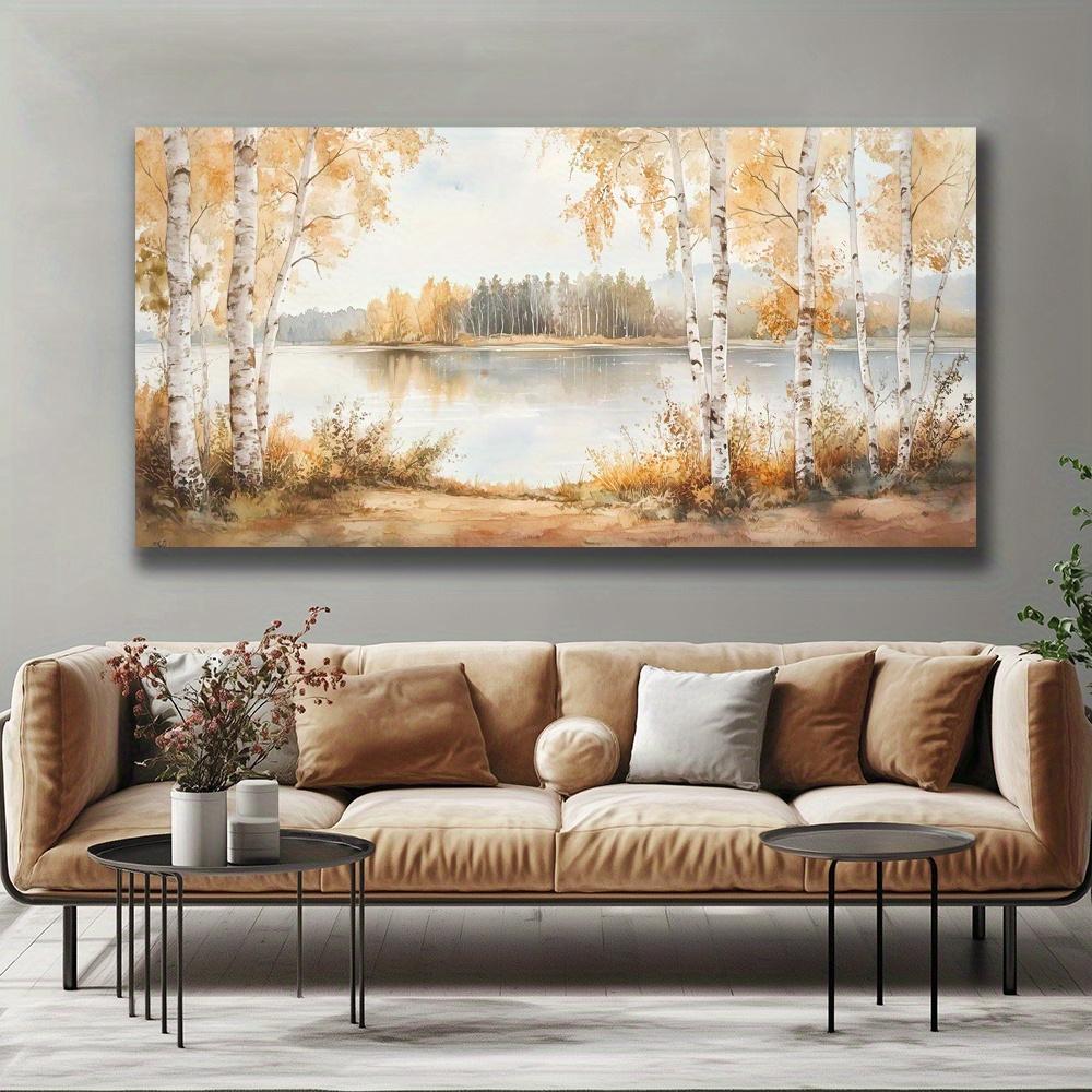 Vintage Landschaftsgemälde, Herbstlandschaft Rahmenlos für Wohnzimmer, Schlafzimmer, Büro Dekoration, Moderner Leinwanddruck Heimdekoration