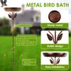 Bird Bath Feeder Bowl Metal Garden Birdbath with 5 Prong Stakes Outdoor Standing Bird Bath Bowls for Patio Outside Yard Decor