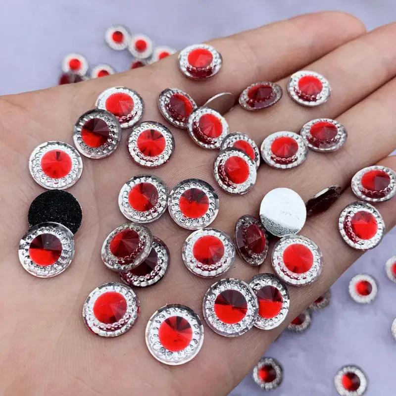 80 Stück 12mm Kristall Strass zweifarbig Strasssteine DIY Kreisförmige flache Rückseite Harz Handwerk für Hochzeitsdekoration -A67