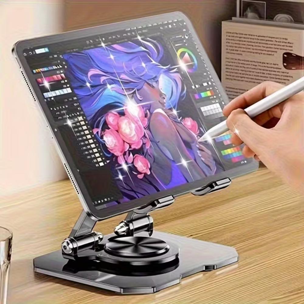 360° rotating office desktop stand, aluminum foldable, office stand, multi-functional desktop stand, dual-pole adjustable