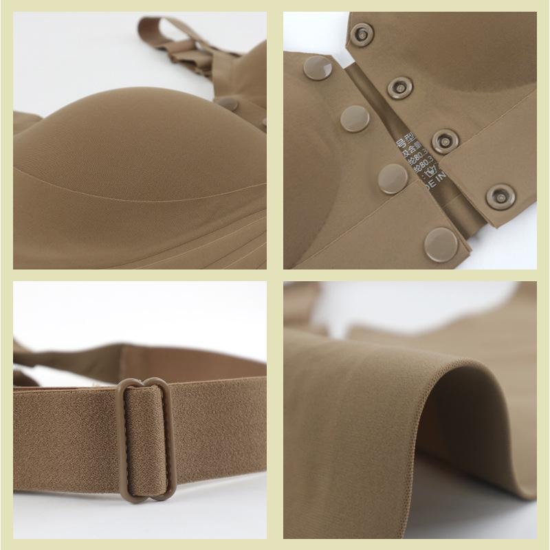 New fashionable seamless front buckle underwear women's reinforced lower circumference non-running cup no steel ring large size bra
