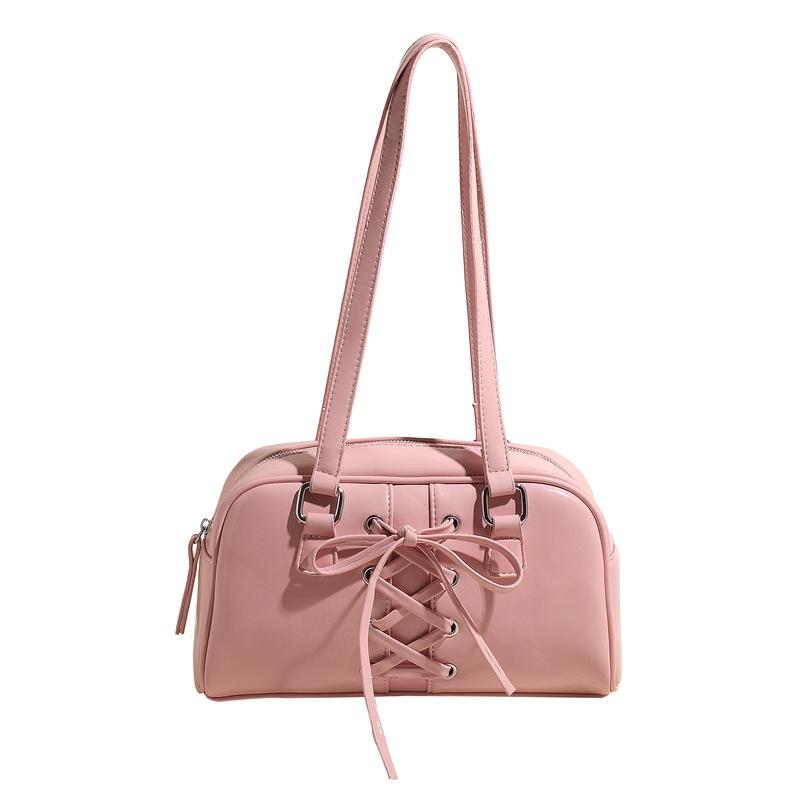 Bow underarm bag women's new fashionable solid color handbag trendy versatile casual shoulder bag