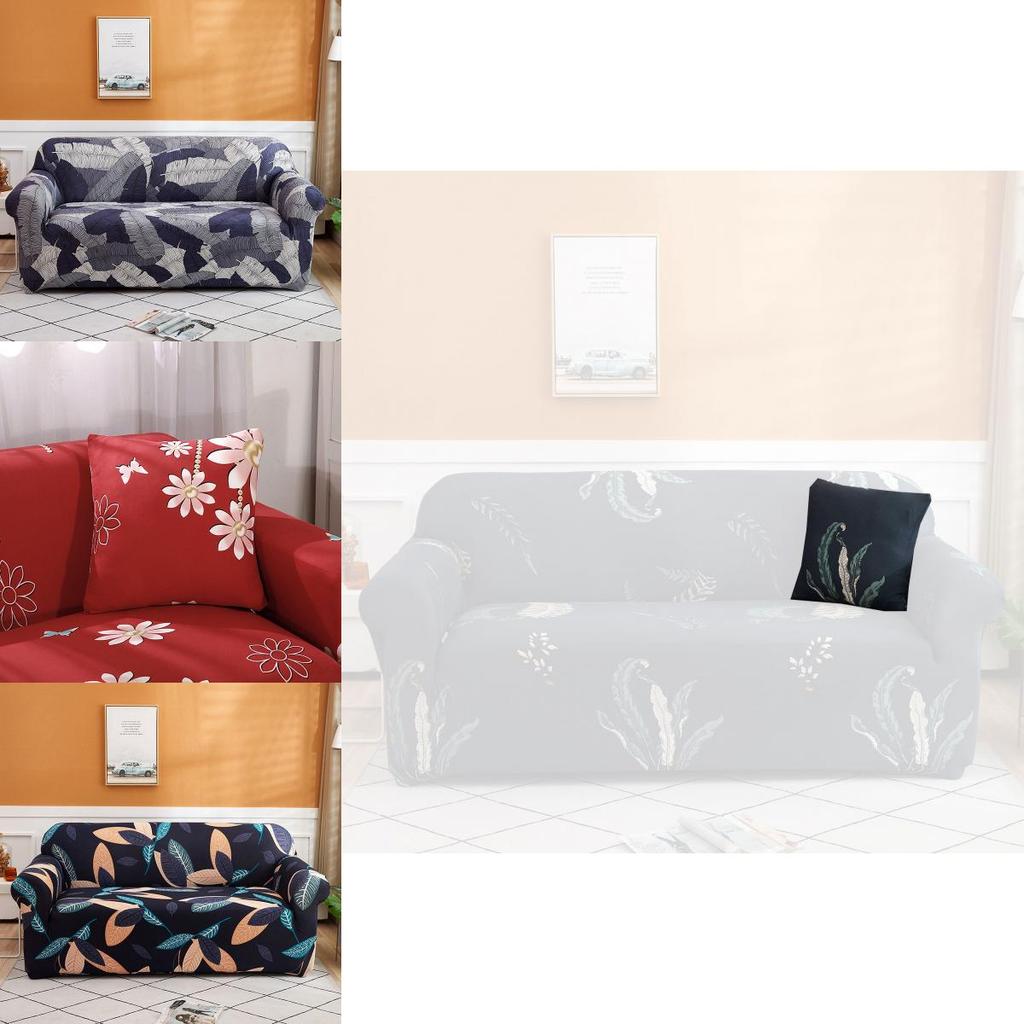 Floral Leaves Printed Soft Sofa Cover For 1/2/3/4 Seater Couches Excellent Fit And Stretch