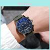 Gj083 Men's Casual Quartz Silicone Watch Decorative Blue Glass Stainless Steel Clasp Characters)