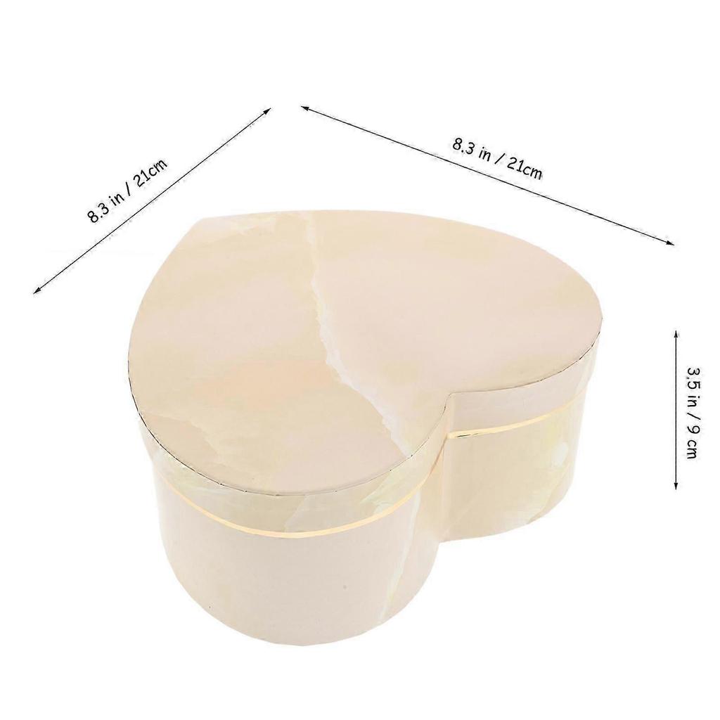Valentines Day Heart Shaped Gift Box for Storage 3Pcs Marble Pattern Design