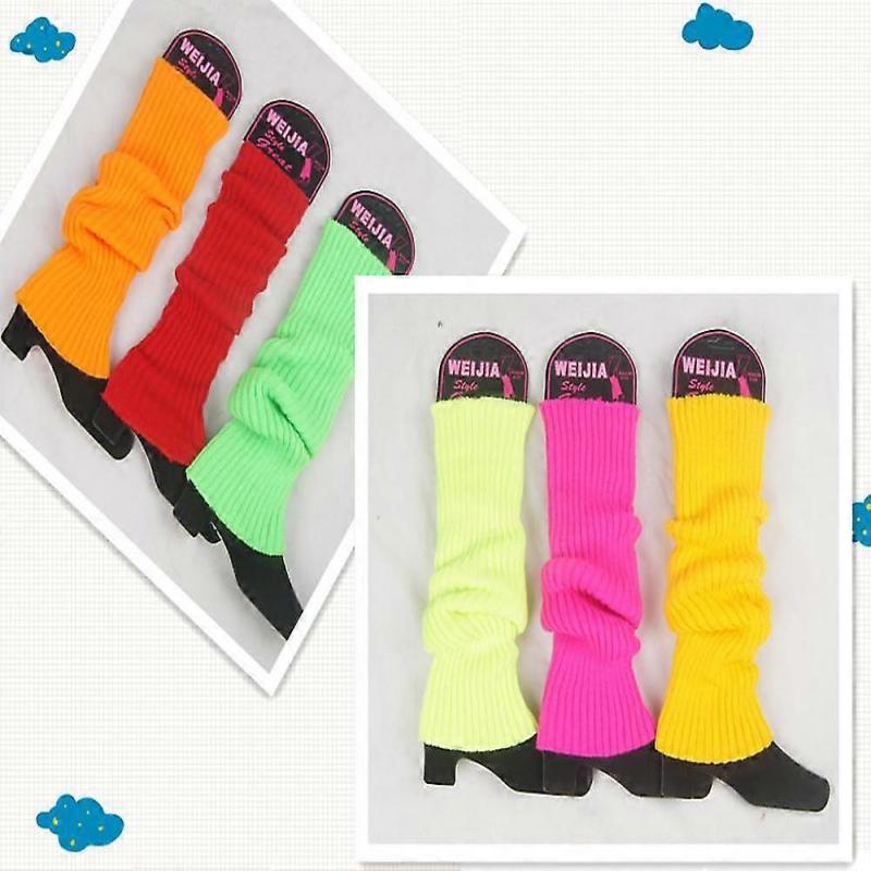 Ladies Leg Warmers Plain Colours Dance 80s Party Fancy Footless Sock Uk One Size
