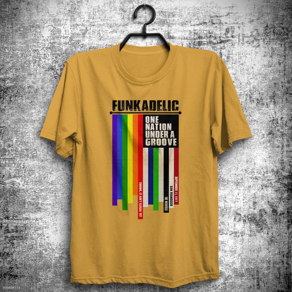 One Nation Under A Groove Retro T-Shirt Parliament Funkadelic Funk Rock Music Unisex T-Shirt S