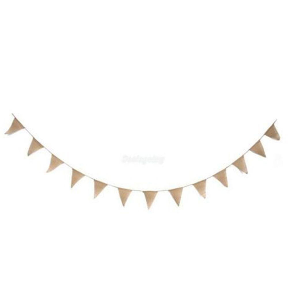 Fabric Wonderful Vintage Decor Burlap Chic Shabby Wedding Jute Banner Hessian Bunting Lace Bunting