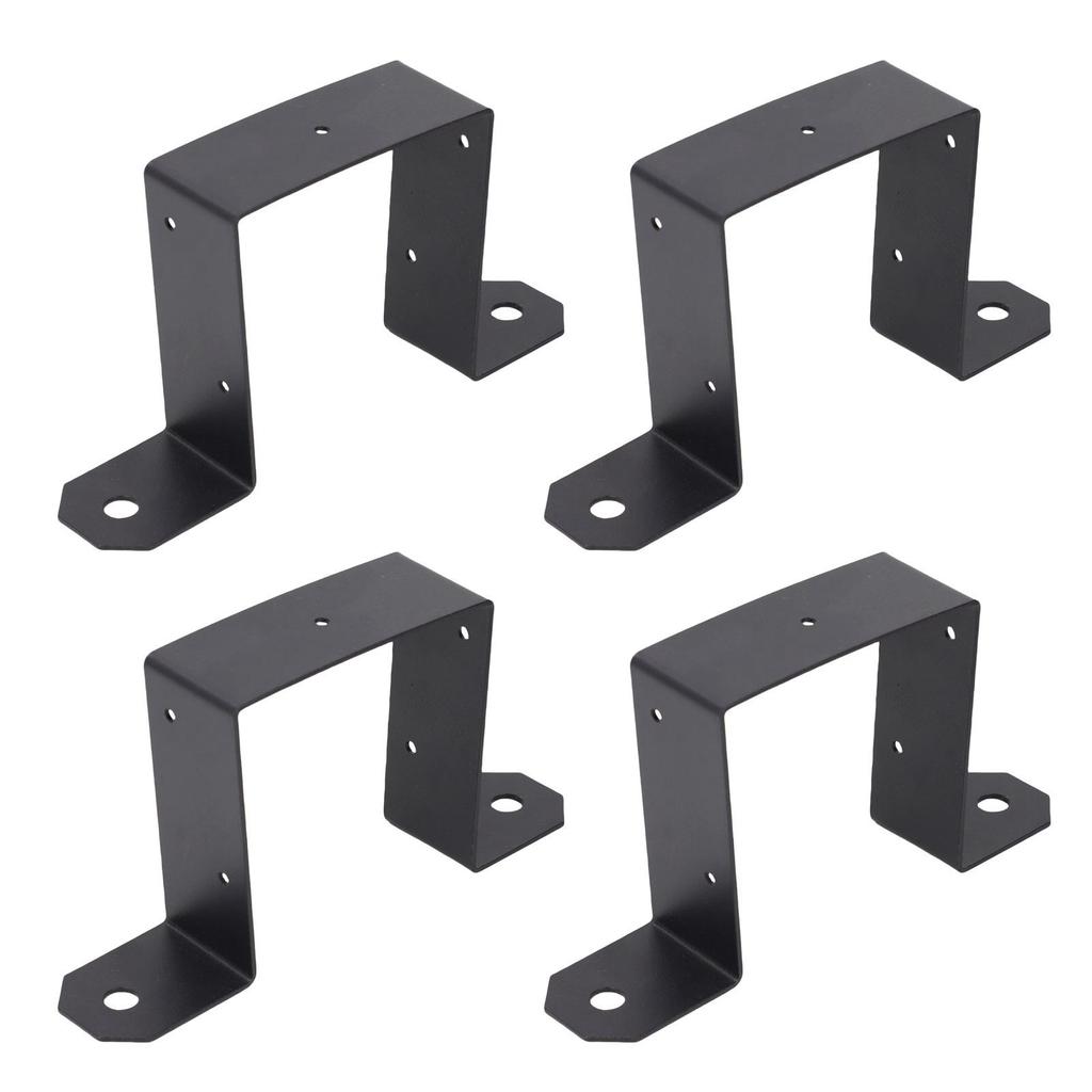 4pcs 4x4 Inch Strap Post Ties Heavy Duty Deck Fence Brackets Carbon Steel Gazebo Mounting Brackets U Shaped