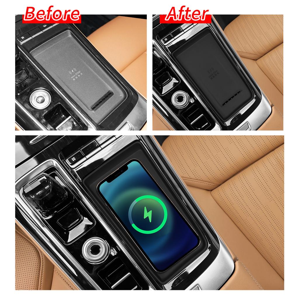 for Geely Boyue L/Starray 2025 Car Anti Dirt Pad Mobile Wireless Charging Anti-Slip Mats Silicone Interior Accessiories Black