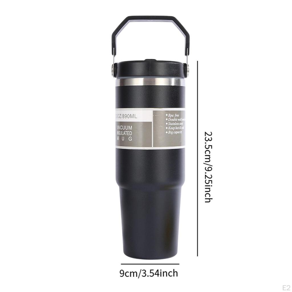 30 Travel Tumbler with Handle, 9.2 Inch Tall Coffee Mug, Fits Car Holder, Double Wall Insulated
