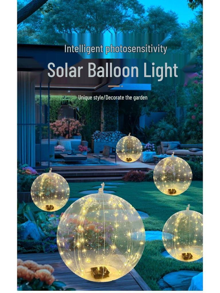 2026 Solar LED Waterproof Warm Color Pool Light - Outdoor Decorative PVC Inflatable Ball.