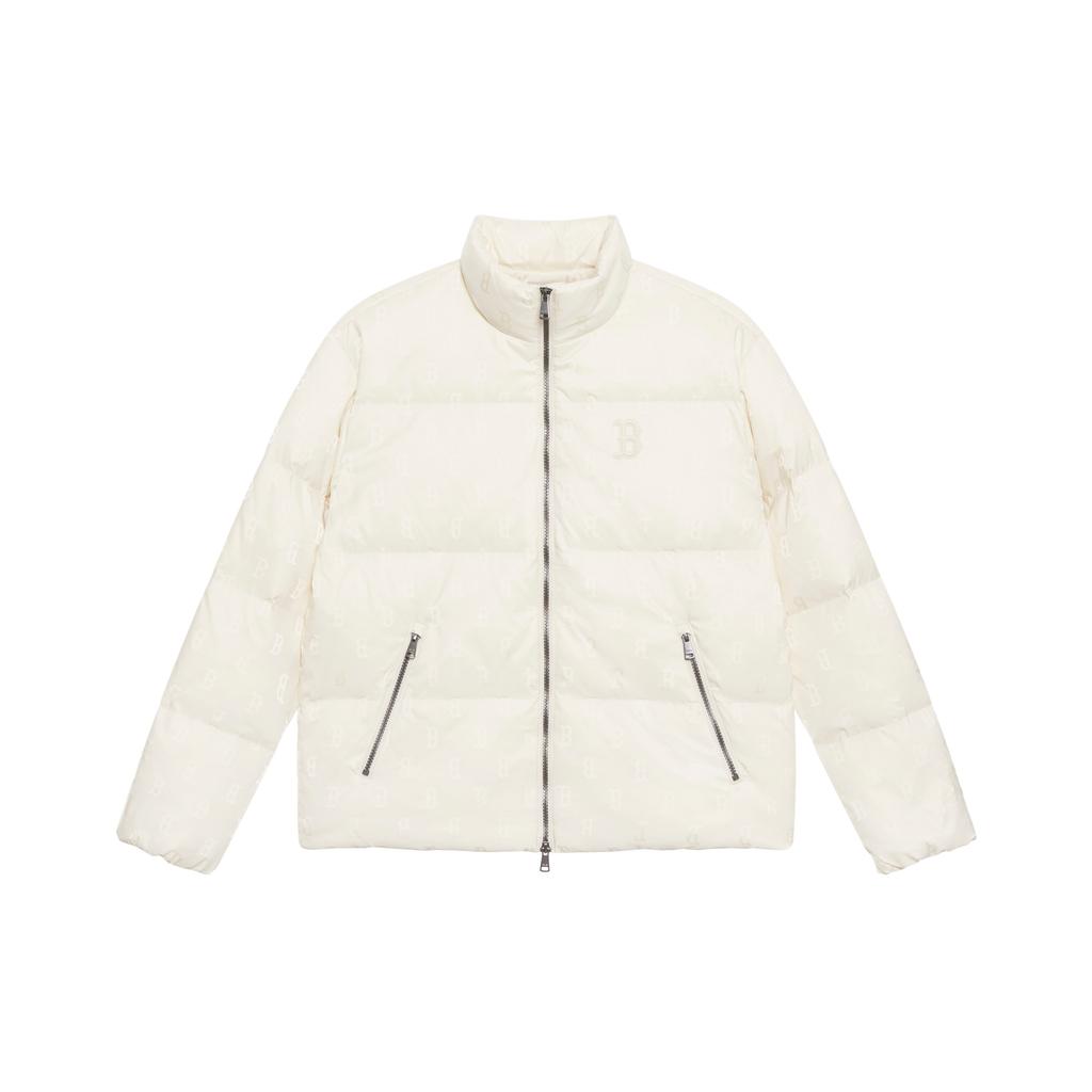 New MLB MONOGRAM Collection Boston Red Sox 24FW Cropped Down Jackets Unisex Dark Cream 3ADJM0346-43CRD