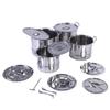 4PCS Stock Pot Set Stainless Steel Induction Cookware Soup Pot with Steam Rack for Kitchen Cooking