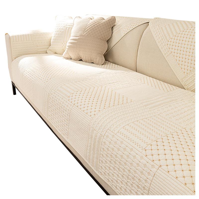 Spring Breathable Non-Stuffy Sofa Cushion Nordic Minimalist Style Sofa Cover Cloth Backrest Towel Universal Non-Slip Seat Cushion