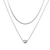 Heart-Shaped Snake Bone Double Layer Necklace, Lightweight Luxury Clavicle Chain for Women, High-End Feel Jewelry.