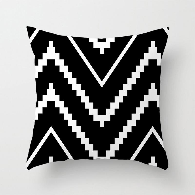 Home decorated black and white geometric cube letter printing cushion  car bedroom living room sofa pillow sleeve