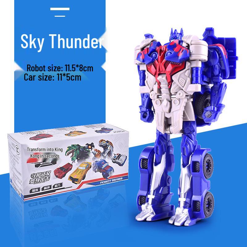 One-Step Transformation Star Steel Robot Toy: Optimus Prime & Bumblebee - Kids' Manual Transformation Robot