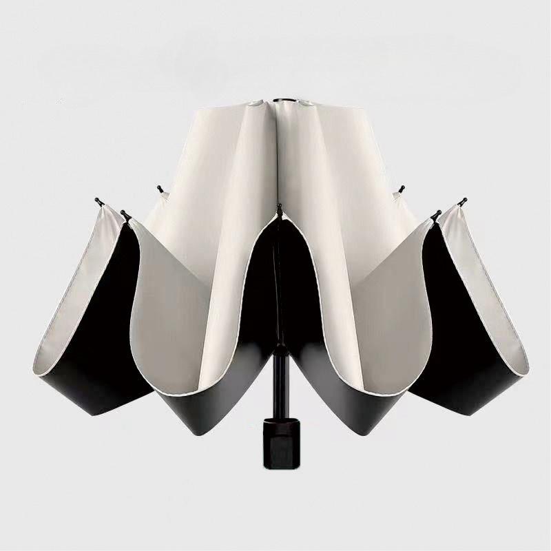 1Pc Manual Folding Umbrella Large Double Size Uv Protection Sun Rain Resistant Compact Shade Sunny And Rainy Umbrella