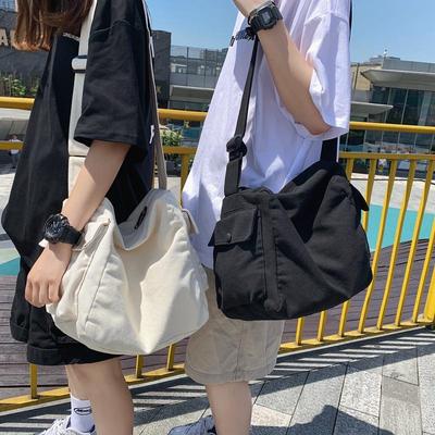 Lenivá plátená taška ins Japonská retro jednoduchá vintage vintage literárna taška cez rameno dámska osobnostná taška cez rameno so širokým popruhom cez telo