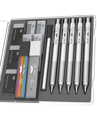 Pen Metal Mechanical Pencil 5 Mechanical Sketching Drafting Metal Mechanical Pencil Mr. - Set, Sizes 0.3, 0.5, 0.7, 0.9, 2mm, Pencil, Pencil, Pencil,