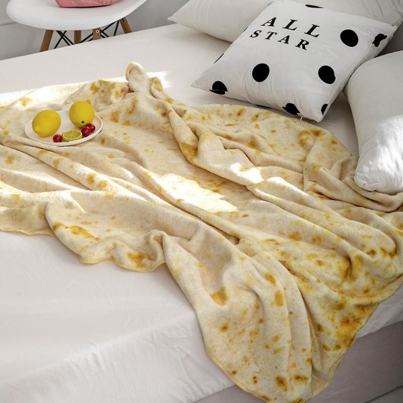Burritos Tortilla Blanket Soft Plush Food Throw Blankets For Bed Sofa Bedspread Decorative Camping Picnic Winter Warm Blanket