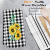 2 Pack Sunflowers Waffle Kitchen Towels Dish Towels, 15.7 Inch X 23.6 Inch, Super Absorbent & Lint Free Hand Towels for Home