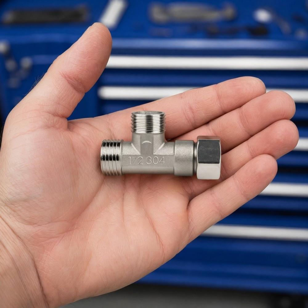 2PCS Stainless Steel Pipe Joint 3 Way 3 Way Diverter Durable Water Pipe Connector  Home Water System