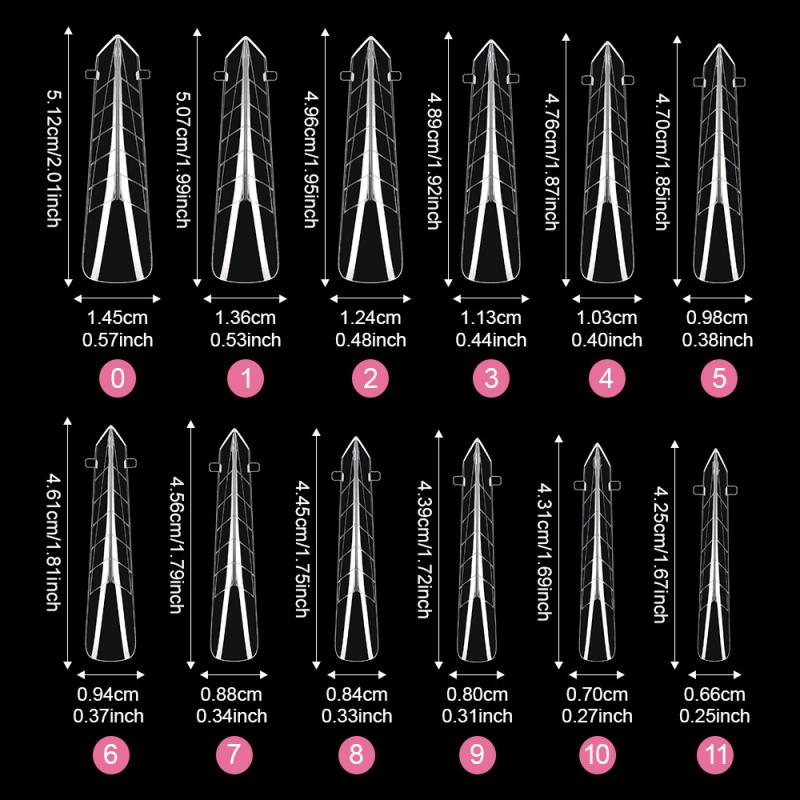 Dual Forms Nails Mold 120Pcs False Tips Quick Building Uv Gel Acrylic Nail Mold Full Cover Nail System Shaping Extension Top