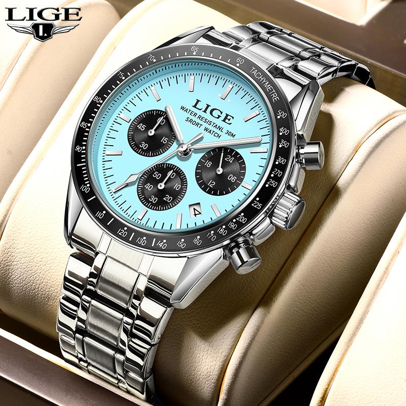 LIGE Watches for Men NEW Business Casual Luxury Quartz Wristwatch Date Clock Chronograph Men Sports Watches Reloj Hommes