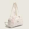 Underarm Bag for Women In Summer Korean Girl Boston Bag Large Capacity Floral White Shoulder Bag Single Shoulder Bag