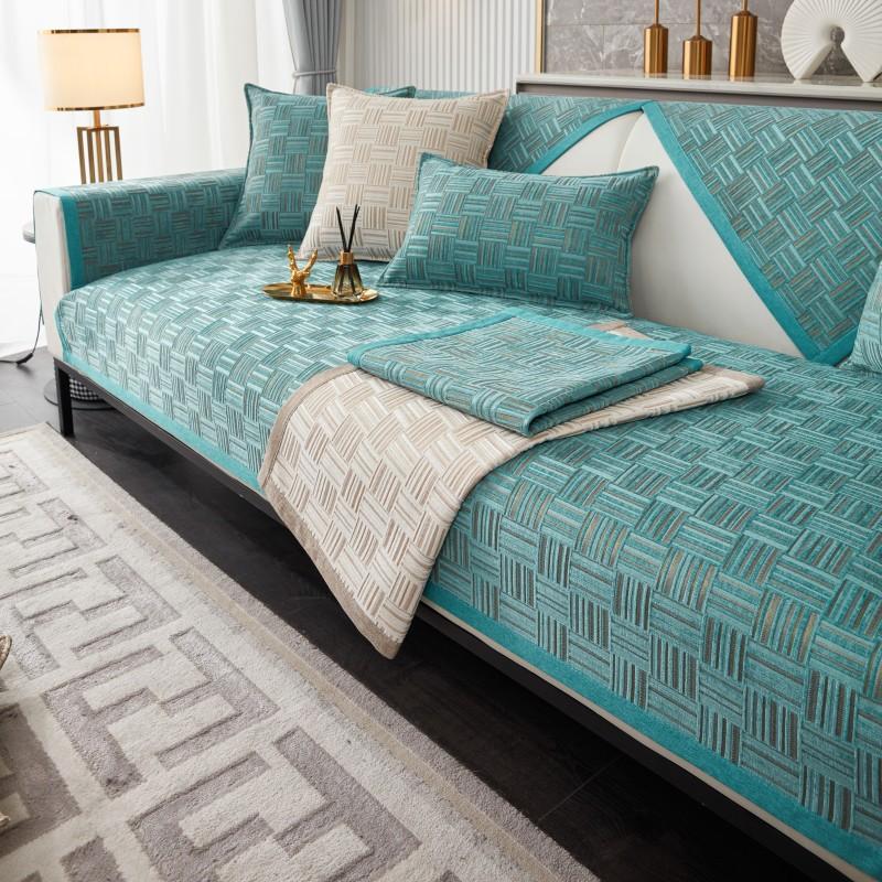 Синель жаккардовый L-образный угловой чехол для дивана — фото 7