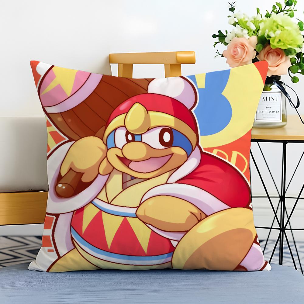 KKing Dedede Cushion Cover Washable Linen Pillowcase Soft for Sofa Bed Cozy Home Room Decor