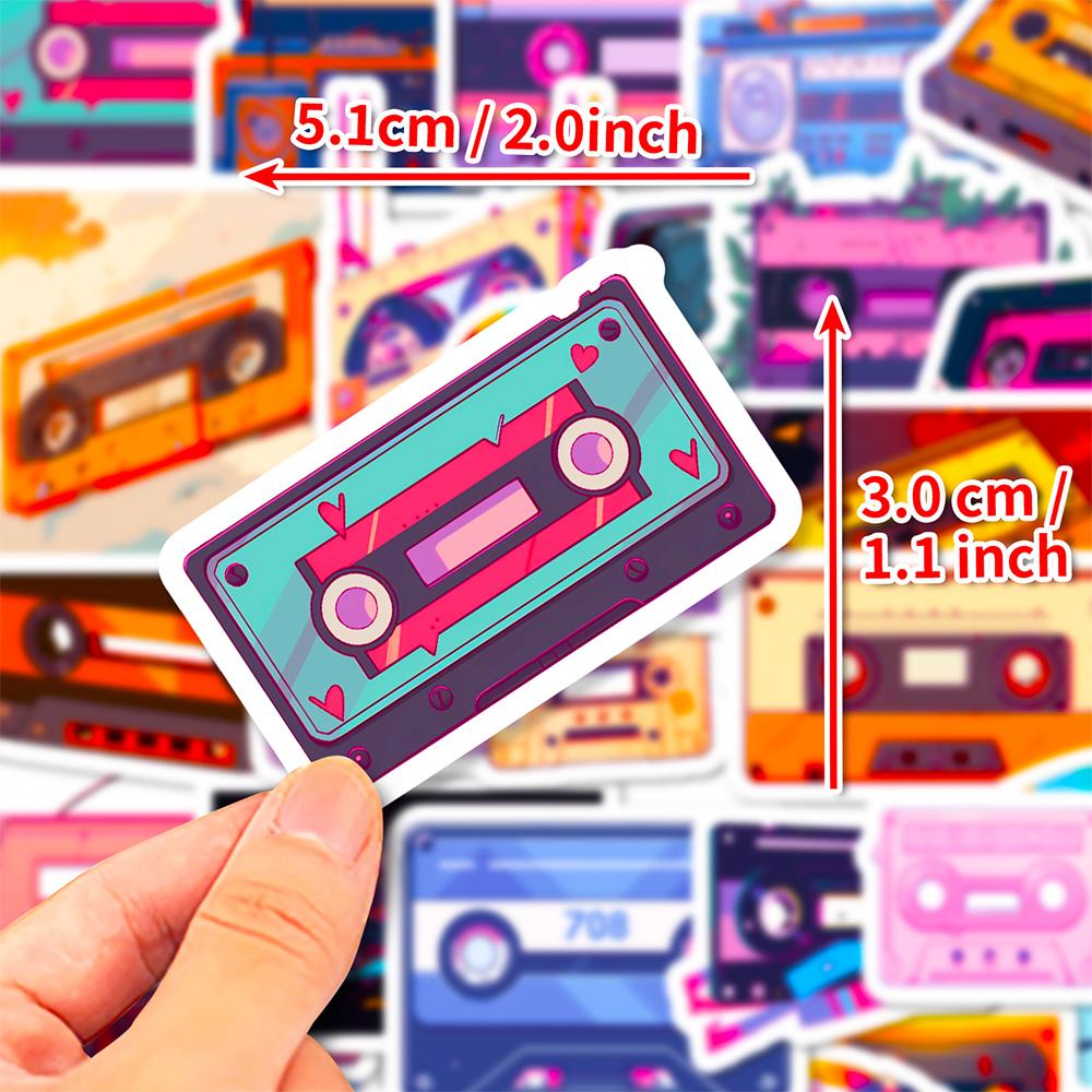 10/30/50pcs Cartoon Colorful Music Tapes Aesthetic Graffiti Stickers Cute Decals DIY Suitcase Motorcycle Bike Decoration Sticker