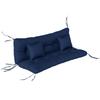 Outdoor Seat Cushions Back Cushion With 2 Pillows Water Repellent Seat Pads For 3 Seater Chair Dark Blue