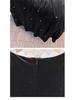 Plus Size Women's Black Gold Velvet Rhinestone A-line Slimming Dress 