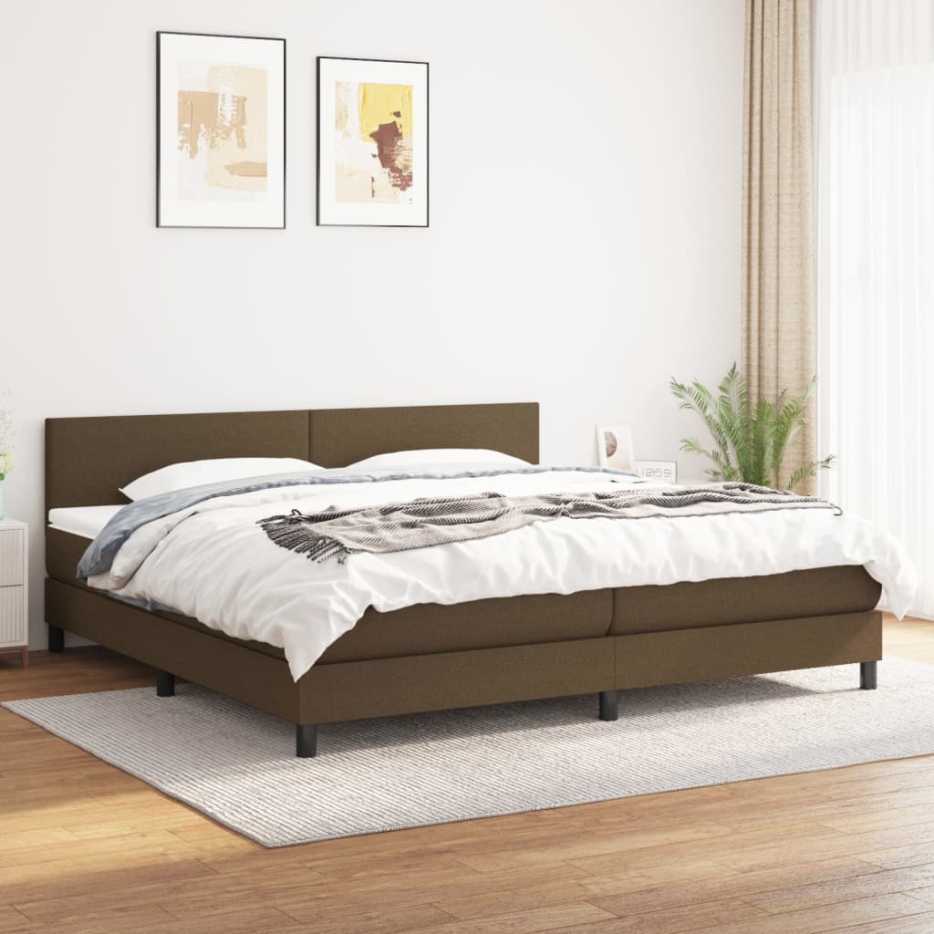Vidaxl Continental Bed With Mattress, Brown, Fabric, 200X200 Cm