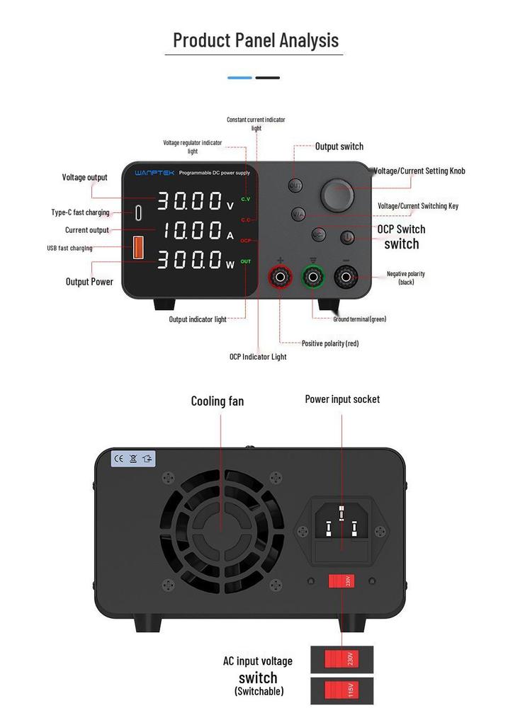 Adjustable DC Regulated Power Supply TPS3010 for Mobile Phone Repair and Battery Charging