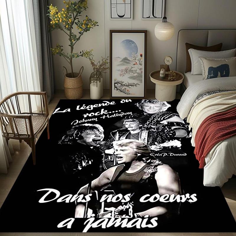 Rock Legend Johnny Halliday carpet Suitable for all seasons Home Decor Doormat Office chair cushion Protective pad