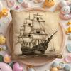 Da Vinci Inspired Sketches Cushion Cover Plush Fabric Soft Double-Sided Printed Sofa Warm Winter Home Gift Pillow Cover